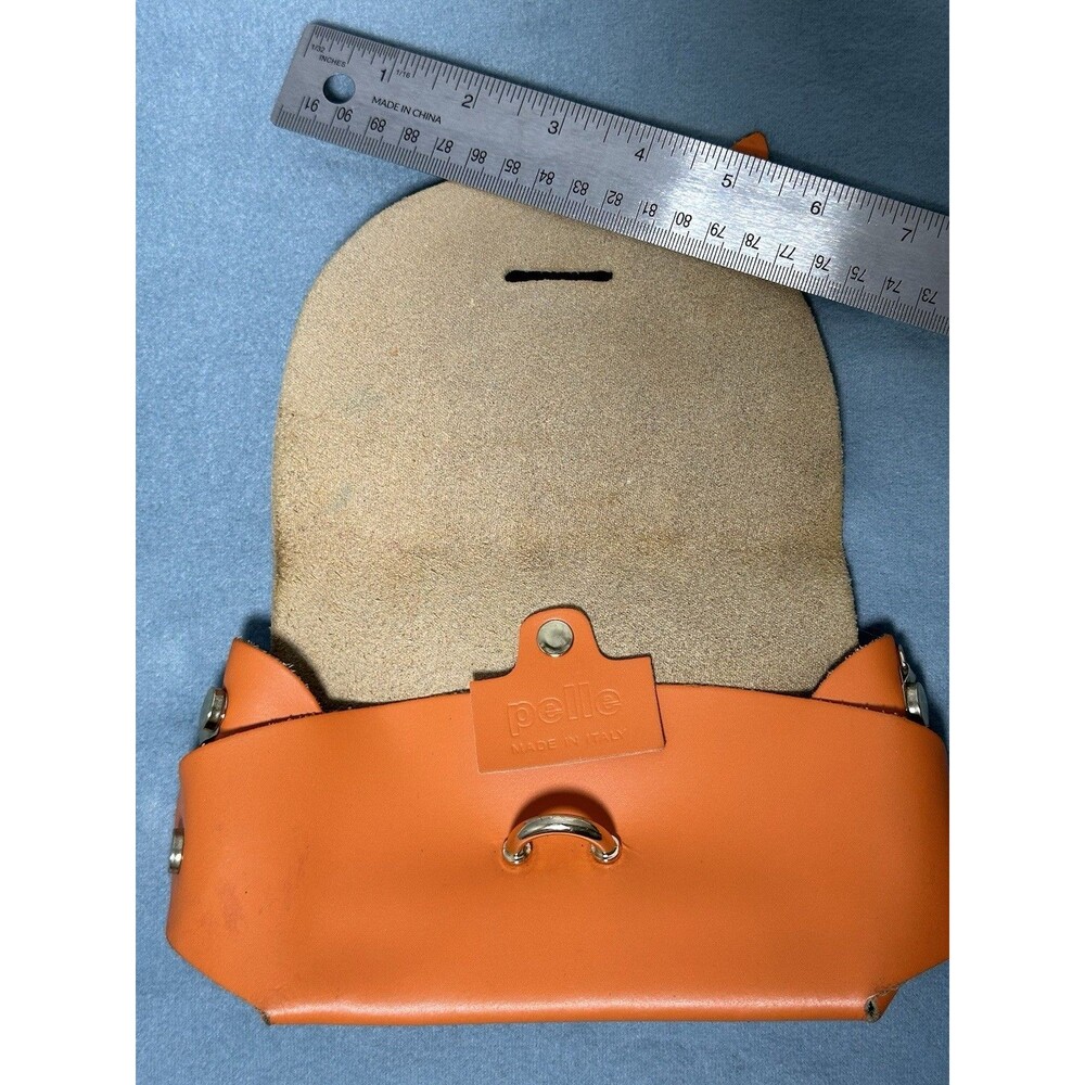 Beautiful Vera Pelle Italy Baby orange Leather Crossbody Bag, without strap - Picture 4 of 6
